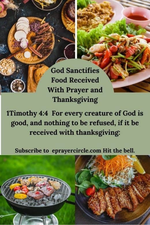 God sanctifies food