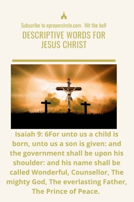 Descriptive Words for Jesus Christ