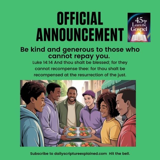 Be kind and generous