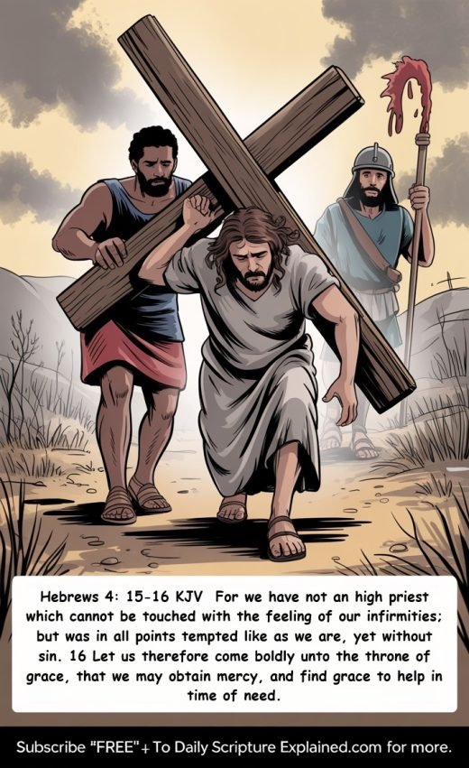 Jesus carries his cross