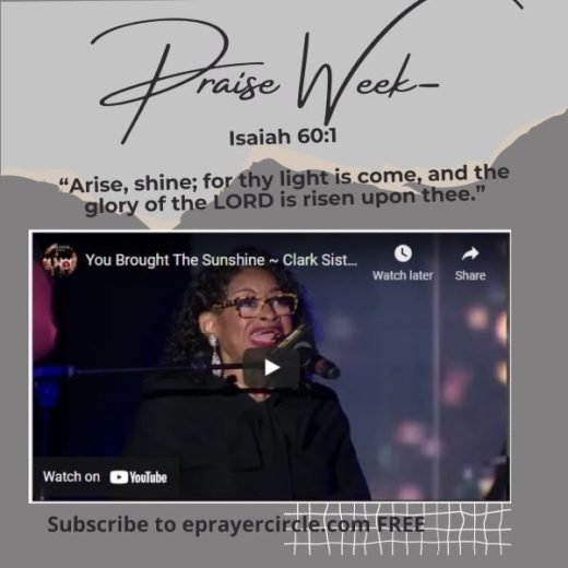 praise week you brought the sunshine