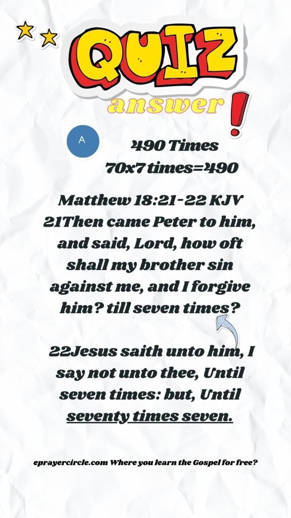 Bible Quiz Answer