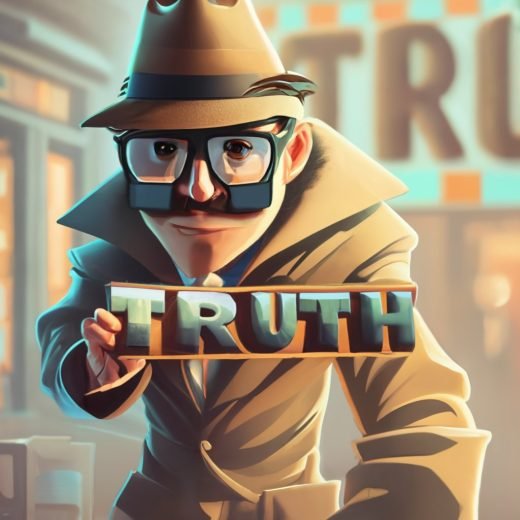 creae a detective looking around for truth with