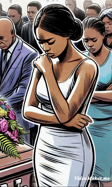 move arms and heads make tears come down her face in white dress (1)