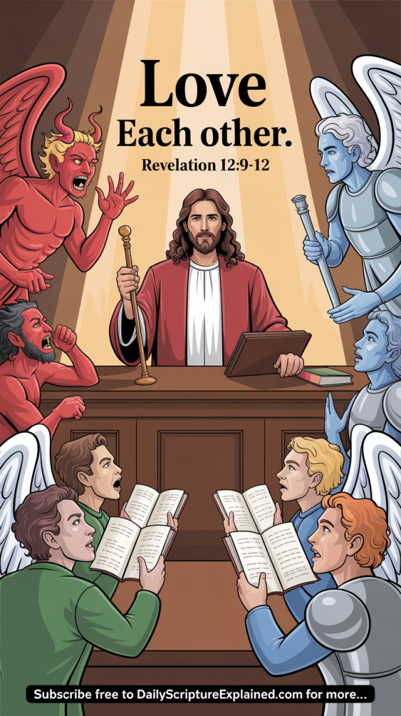 Jesus throws Satan out of heaven