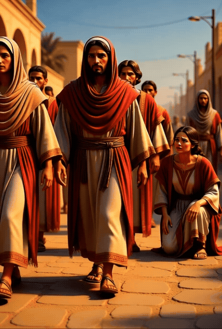 Jesus heals woman of blood