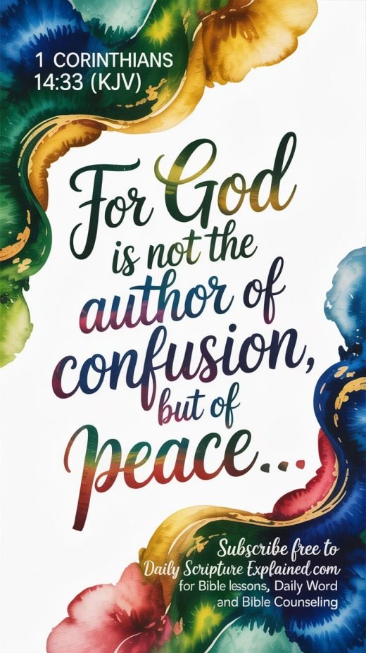 God is not the author of confusion
